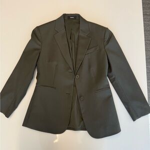 Theory Olive Virgin Wool Blend Blazer